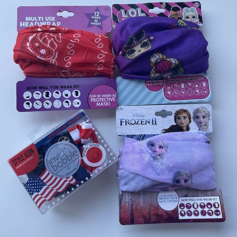 Frozen II, LOL, & SCUNCI HAIR/FACE BUNDLE 3 GREAT Stocking Stuffer